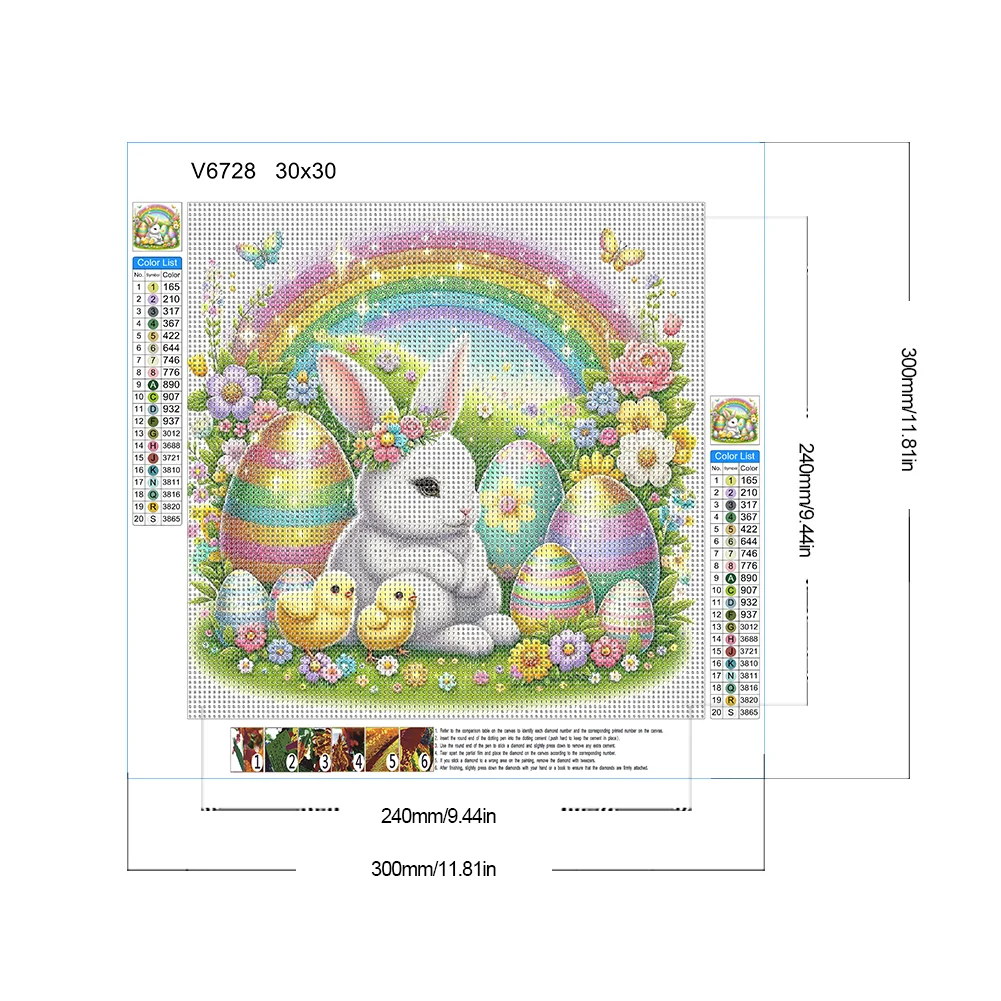 Diamond Painting - Full Round Drill - Easter Rabbit(Canvas|30*30cm)