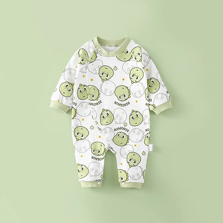 New Born Baby Onepiece Organic Cotton Dinosaur Sleepsuit