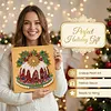 (25x25cm)DIY Pearl Painting Xmas Framed Handmade Pearl Material Art Kit Living Room Decor