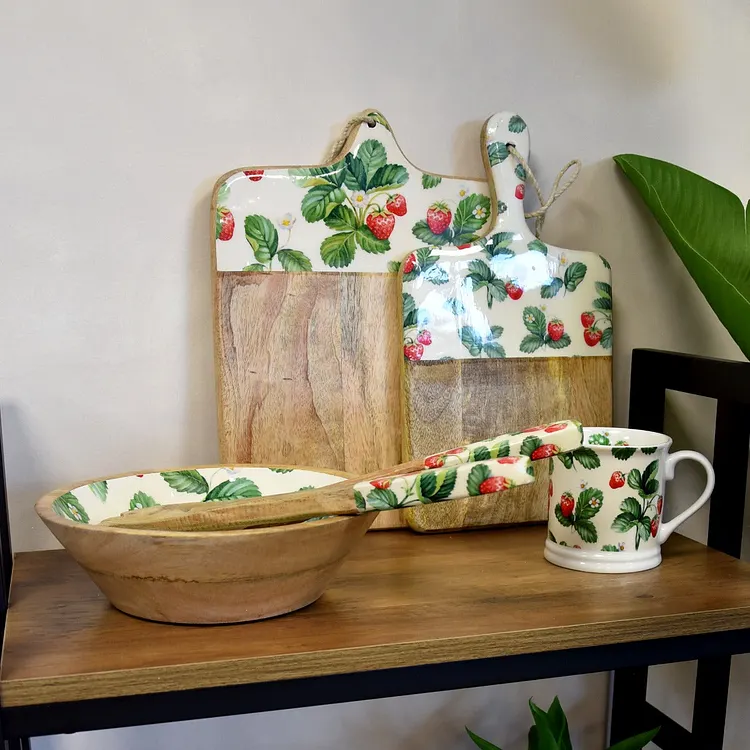 Enamel Printed Chopping Board - Strawberry Patch
