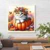 40x40cm Halloween Katze 5D DIY Vollbohrer Runde Diamond Painting Kit Wanddekoration
