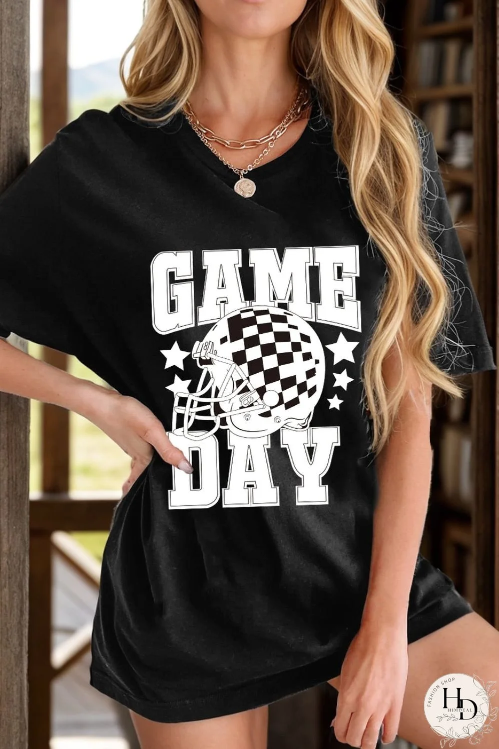GAME DAY Round Neck Short Sleeve T-Shirt
