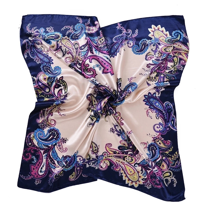 Women’s Minimalist Flower Satin Printing Scarves & Gloves