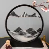 Round quicksand painting living room hourglass glass decoration landscape painting office creative decoration