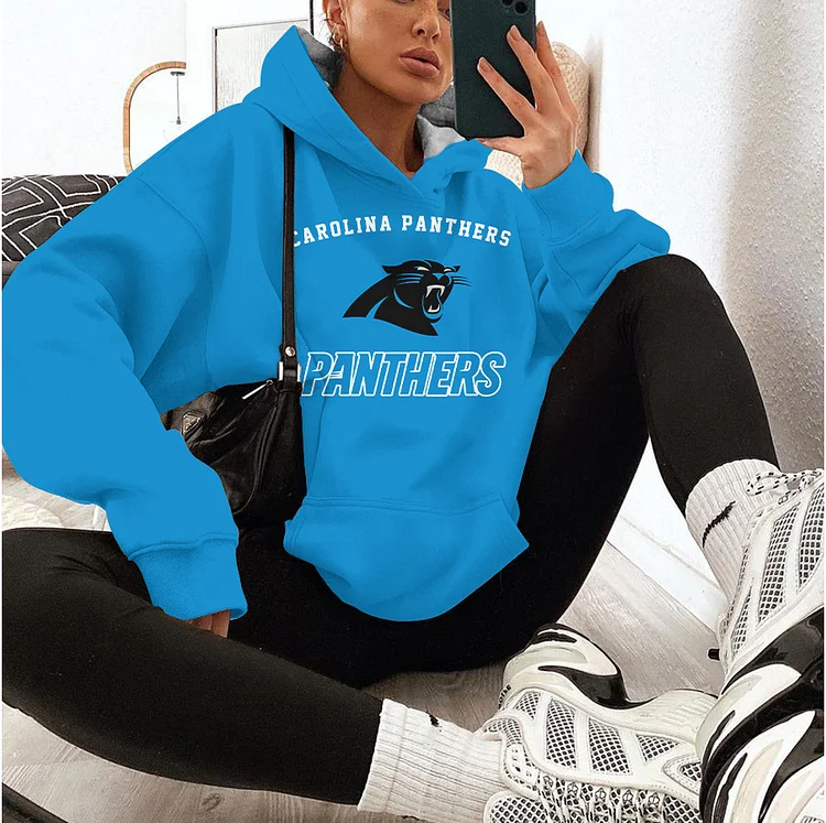 Carolina Panthers Printed Hooded Pocket Pullover Hoodie