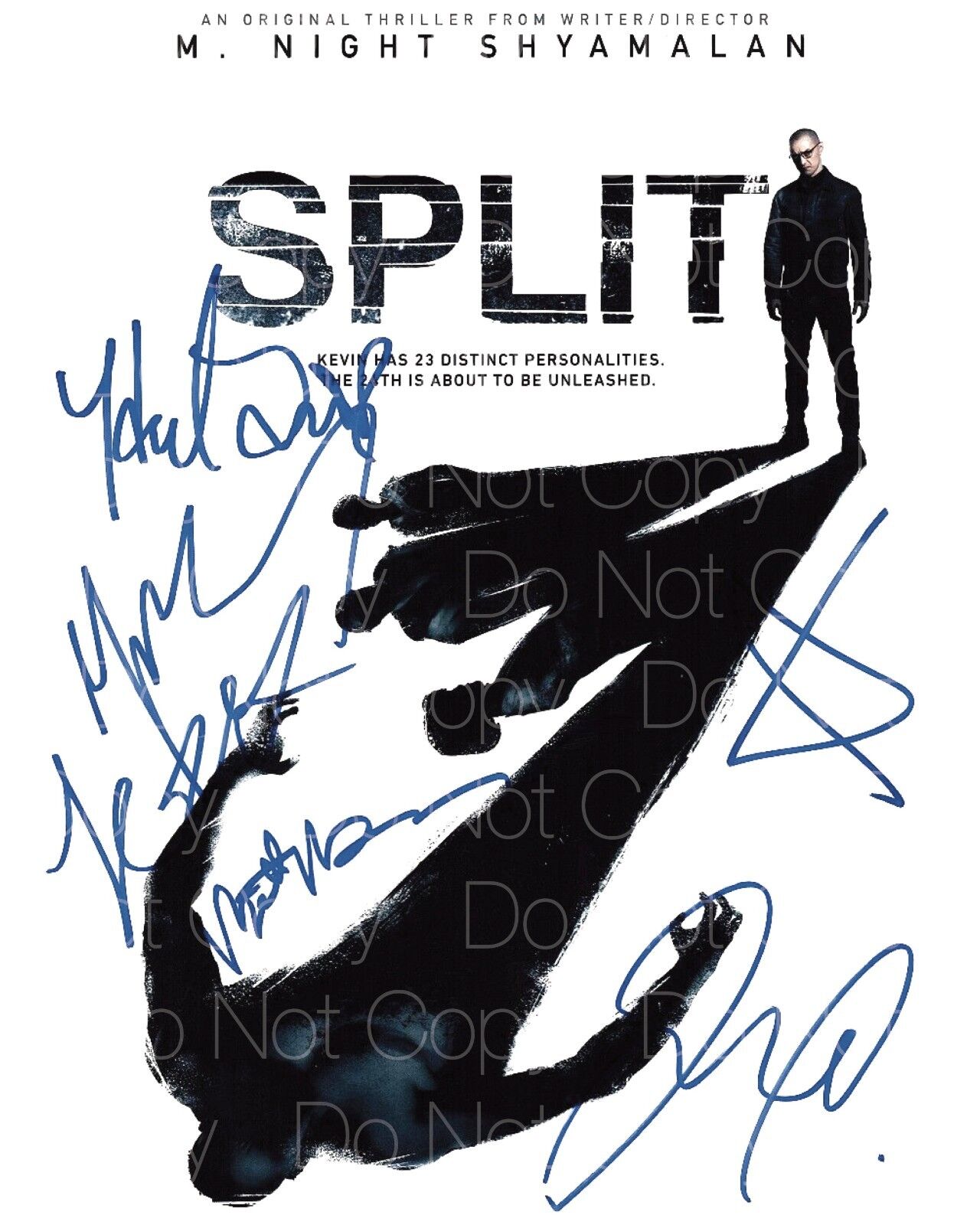 Split signed Night Shyamalan McAvoy Sula 8X10 Photo Poster painting picture poster autograph RP