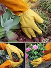 1 Pair Long Thorn Proof Rose Pruning Gloves Leather Garden Gloves for Women Men