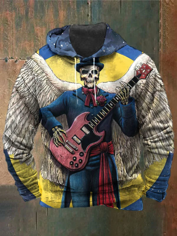 Unisex Skull Print Heavyweight Hoodies