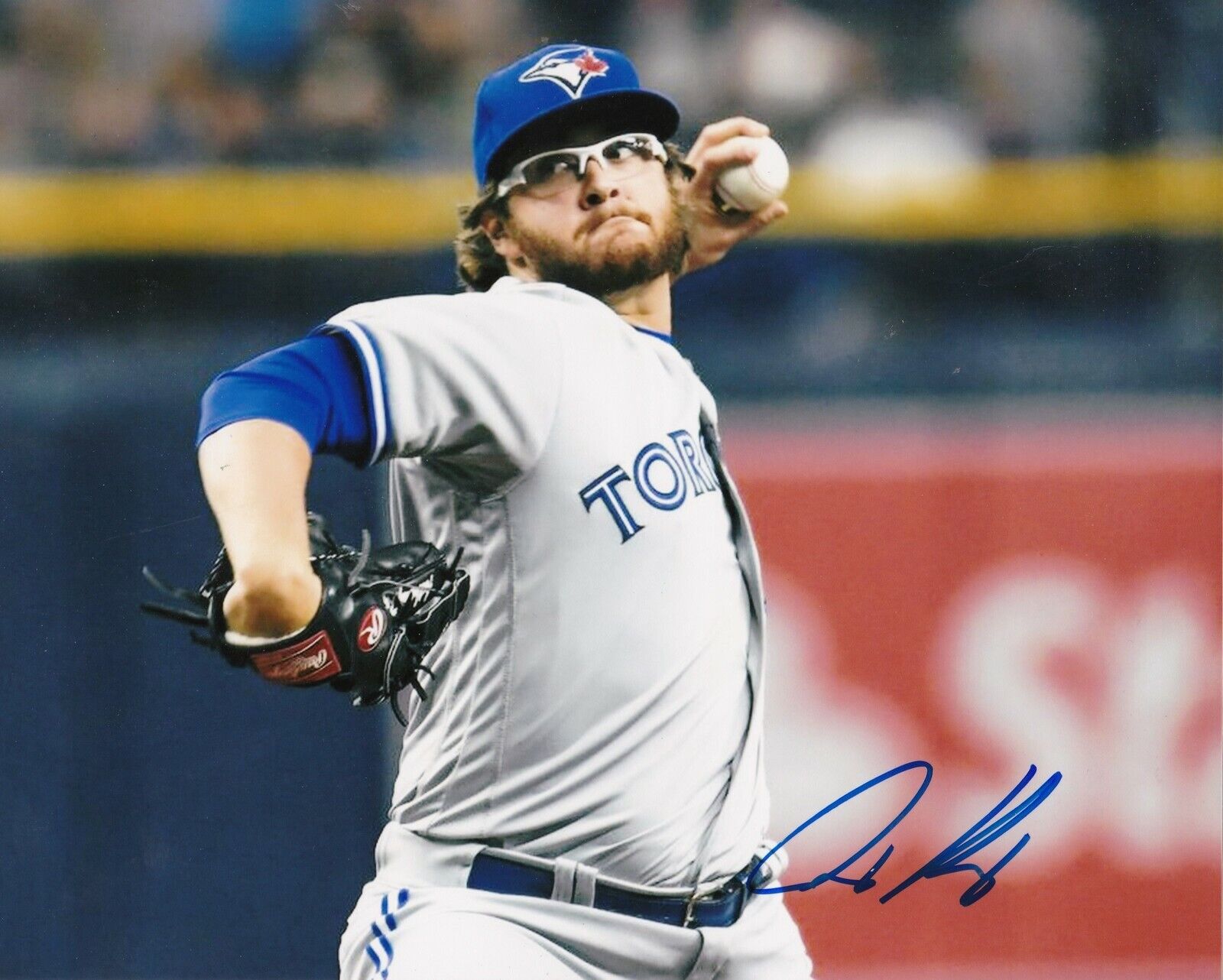 ANTHONY KAY TORONTO BLUE JAYS ACTION SIGNED 8x10