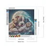 Diamond Painting -DIY Round Drill Good Night Bear and Puppy
