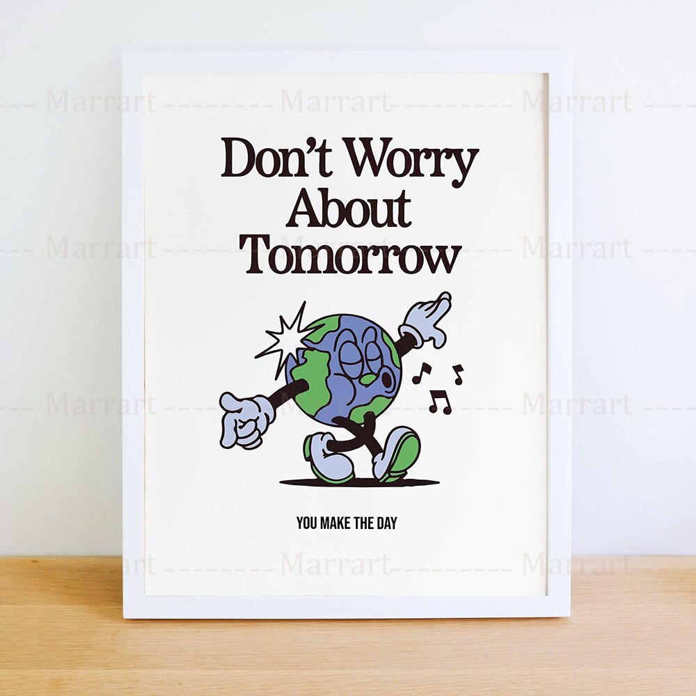 Cartoon Quote Digital Prints Don't Worry It’s Ok Motivational Poster Wall Art Canvas Painting For kid‘sroom Nursery Decoration