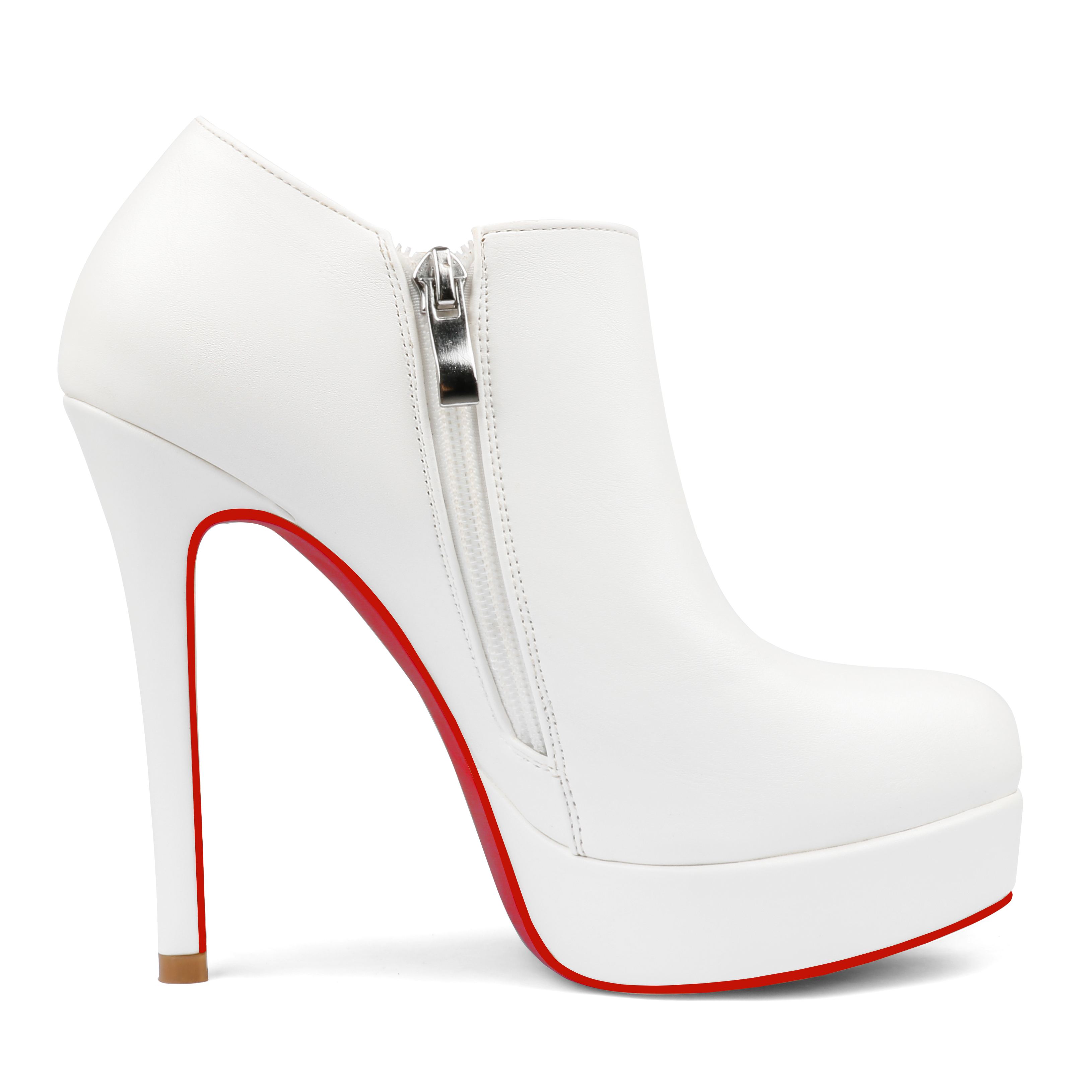 130mm Women's Ankle Boots High Heels Platforms Shoes Red Bottom Pointy Toe Sexy Boots-MERUMOTE