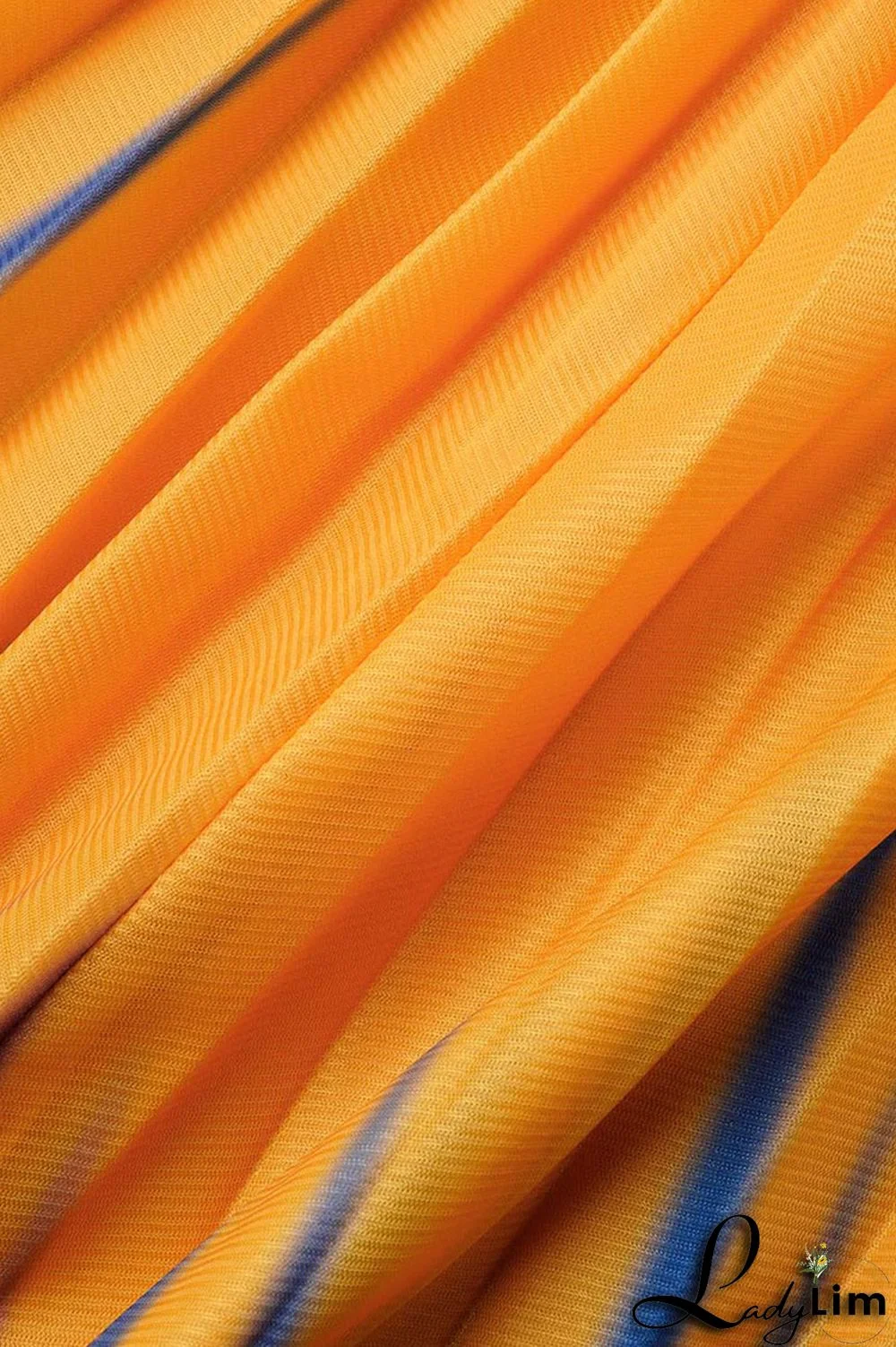 Apricot Casual Elegant Gradual Change Print Patchwork Fold O Neck Short Sleeve Two Pieces