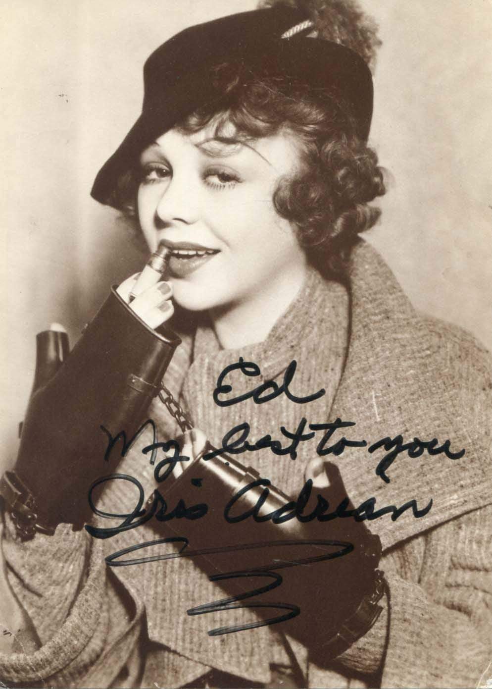 ACTRESS Iris Adrian autograph, signed Photo Poster painting