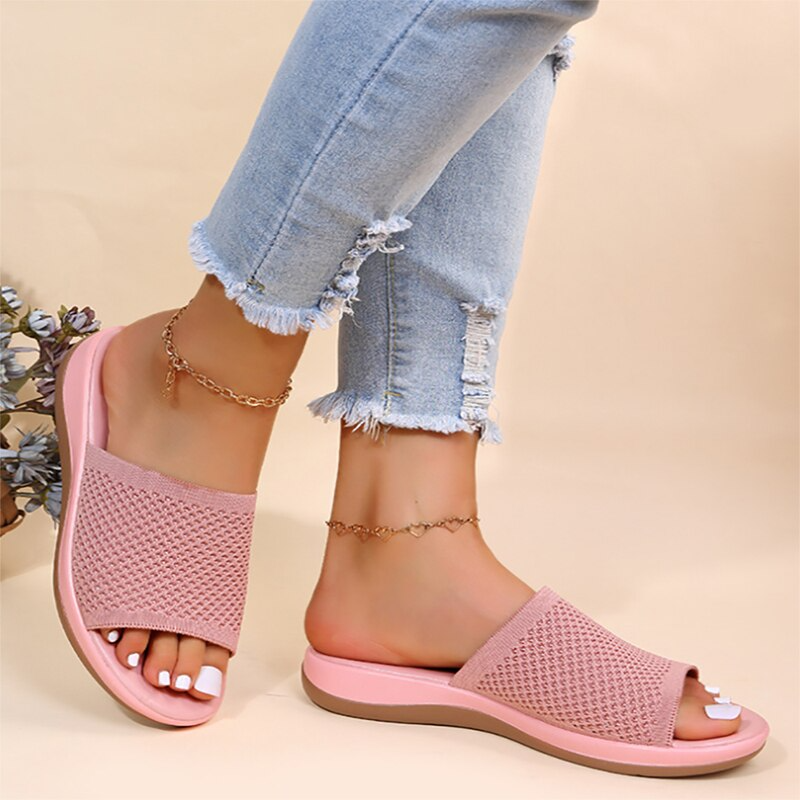 Summer Chunky Waterproof  Flip Flops Comfortable Stylish Soft Wedge Beach Slippers for Women - vzzhome