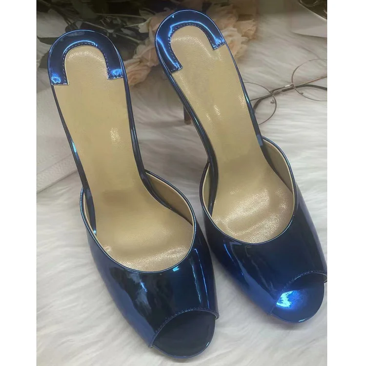 100mm Women's Red Bottom Sandals Colored Diamond Pointed Toe Mules Heels Slip on Stilettos VOCOSI VOCOSI