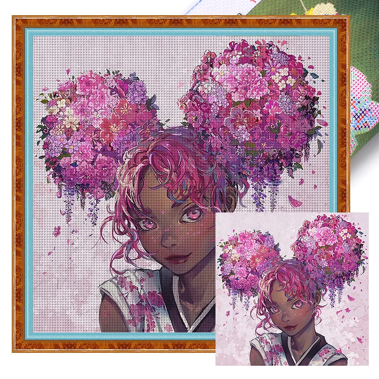 Girl 11CT (50*50CM) Stamped Cross Stitch gbfke