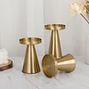 Minimal 3PCS Golden Candle Holders Set Home Event Table Decor Prop