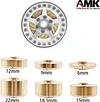 AMK 4pcs RC Brass Wheel Weights, Brass Wheel Hex Hub Adapter for 1.9in / 2.2in Beadlock Wheel Rim 1/10 RC Crawler Car Axial SCX10 Capra TRX4 TRX6 (4pcs 15mm Brass Weights)