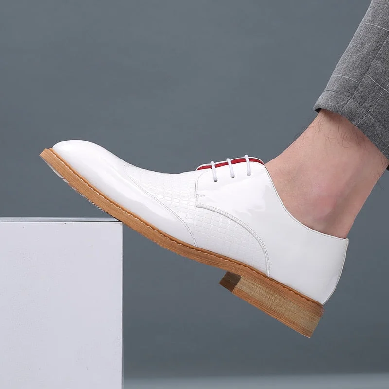 Size 13 Mens Business Dress Shoes Brand Leather Fashion Pointed Toe White Formal Shoe Men Oxford Office Wedding Shoes WalkerPeak