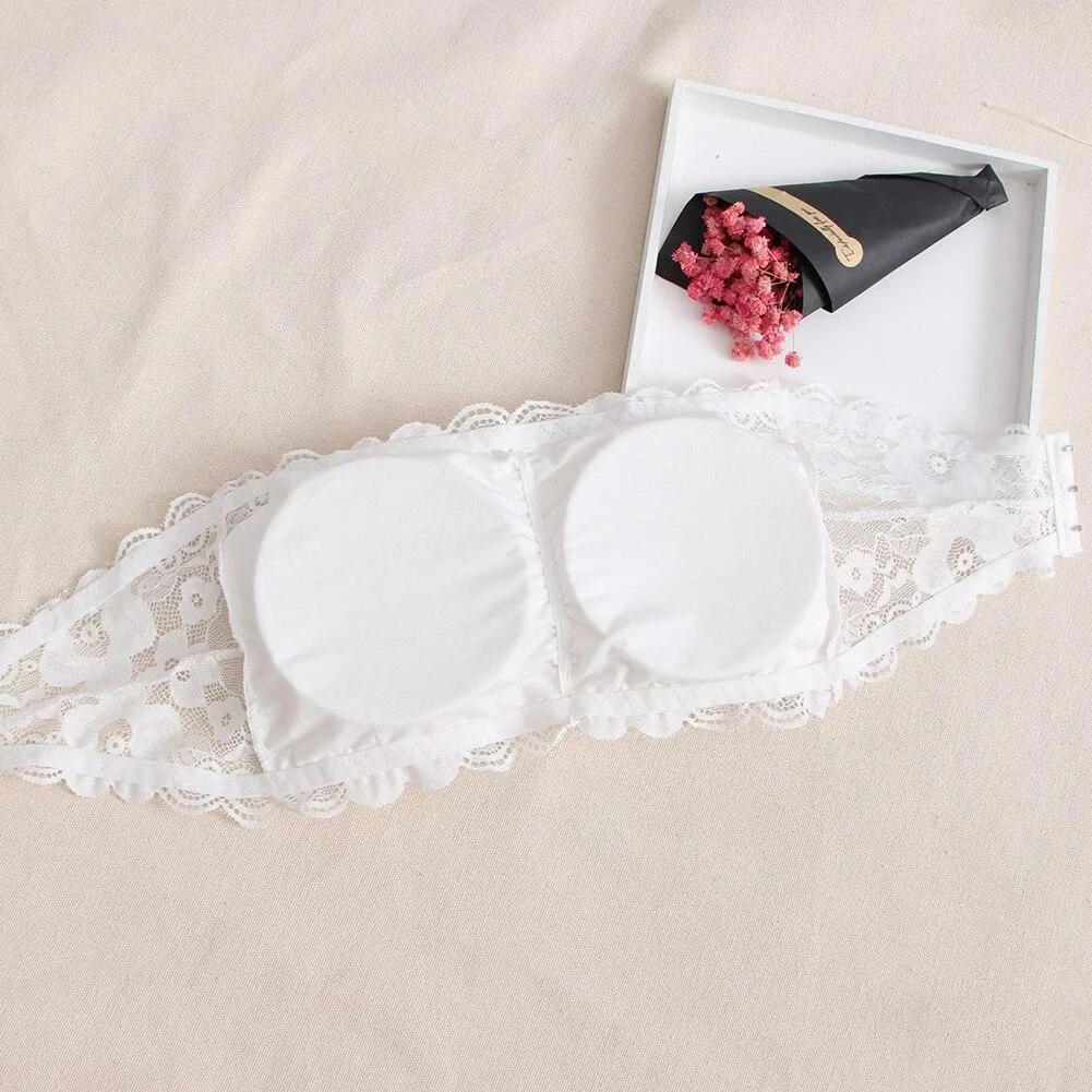 Women Sexy Lace Strapless Padded Push Up Bra Short Tube Top Tank Underwear Padded design give your chest a good support gifts