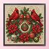 Christmas Cardinal Wreath Full 11CT 3 Strand Stamped Cross Stitch Kit 45x45cm tapestrymarket