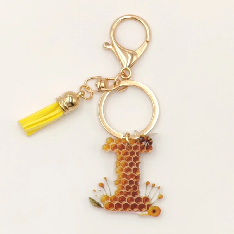 Classic Style Commute Letter Bee Arylic Unisex Bag Pendant Keychain