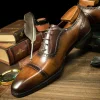 Classic Mens Brown Captoe Oxfords Dress Shoes