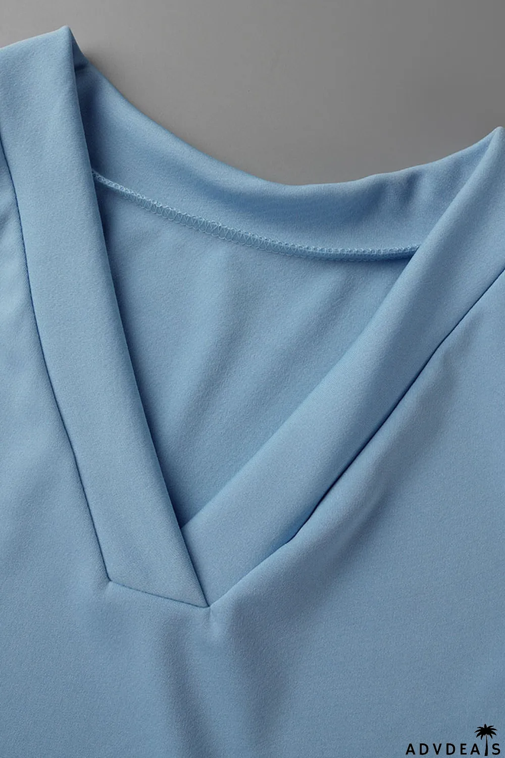 Rose Red Casual Solid Split Joint V Neck Straight Jumpsuits