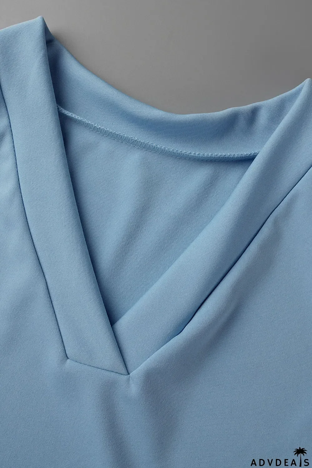 Rose Red Casual Solid Split Joint V Neck Straight Jumpsuits