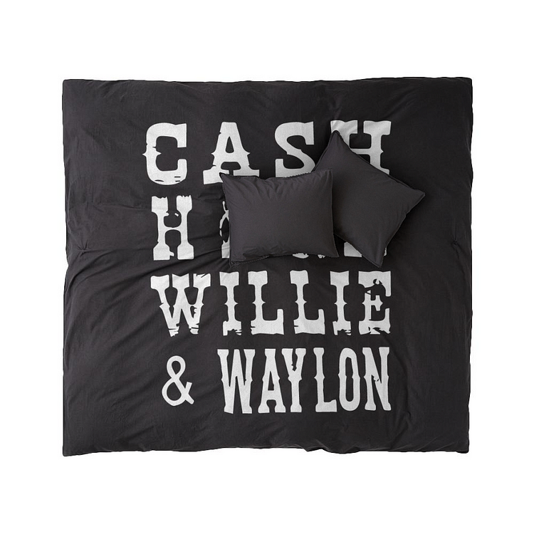 Cash Hank Willie Waylon, Country Music Duvet Cover Set