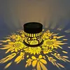 Solar Elegant Flower Wall Lights Waterproof Decorative Pathway Light 7-Color Changing Metal Projector Lamps for Backyards/Patio/Porch