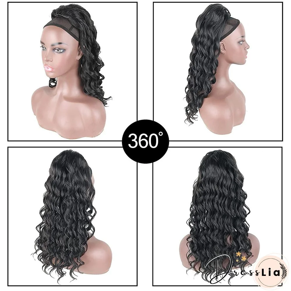 Long Curly Wig Female Drawstring Ponytail Connector