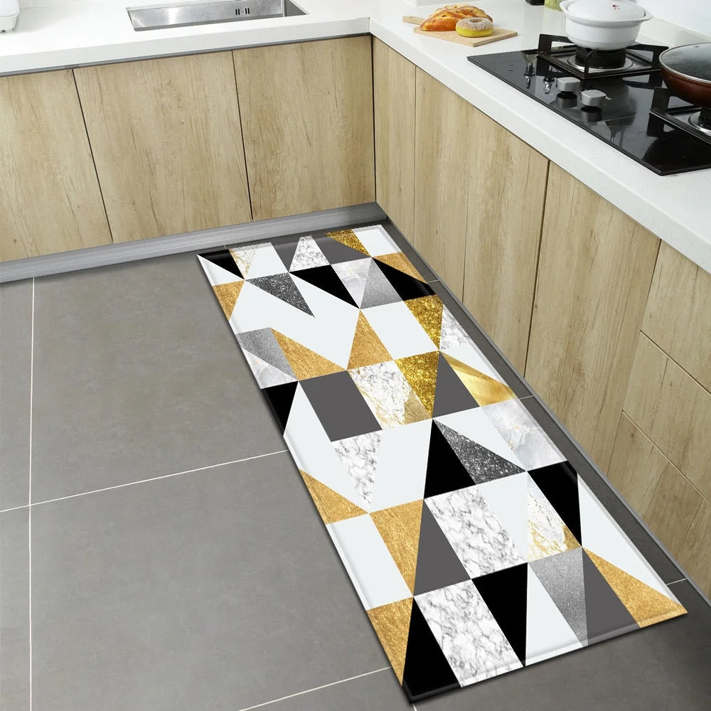 Nordic Kitchen Carpet Home Entrance Doormat Bedroom Bedside Living Room Decoration Rug Hallway Balcony Bath Anti-Slip Floor Mat