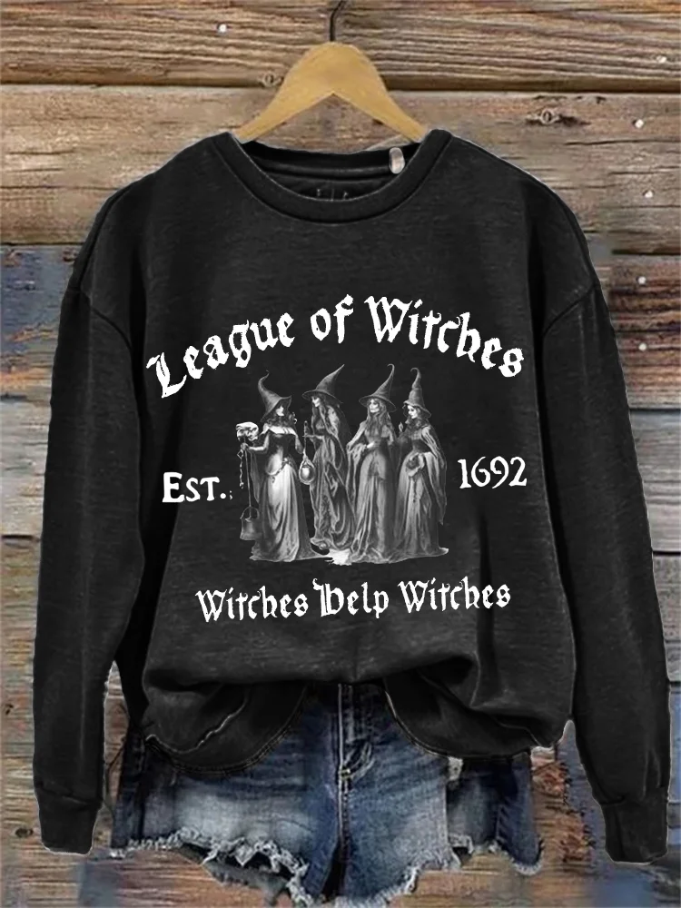Comstylish Halloween League of Witches Witches Help Witches Feminism Sweatshirt
