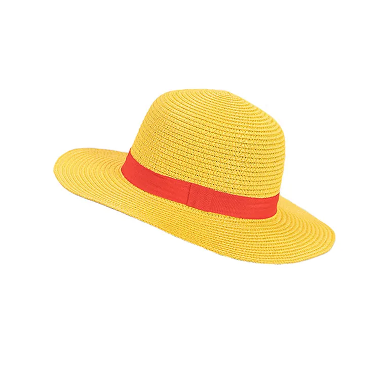 One Piece Luffy Yellow Hat Wig Cosplay Accessories Halloween Carnival Props