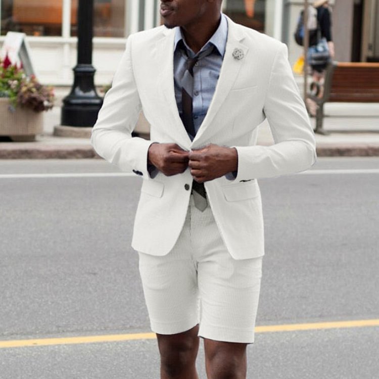 BrosWear Men's Vacation Cozy Blazer And Pants Two-Piece Set
