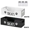 Wooden Pet Snack Storage Box with 3 Plastic Treat Jar Dog Food Storage Holder
