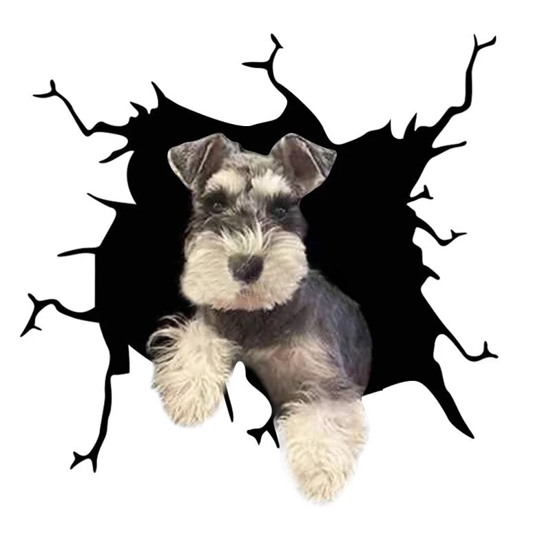 Electrostatic Glass Film Simulation Funny Car Window Sticker Dog Creative Broken Car Decorative Window Painting Waterproof