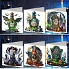 (US Only)6PCS DIY Halloween Designs Diamond Art Greeting Cards for Halloween and Holidays