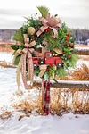 [🌲Christmas Special]🔥Farmhouse Plaid Red Truck Christmas Wreath🏠-mysite-Adracos