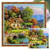 (Multi Style)Poppy Path-Full Embroidery 3 strands 11CT Stamped Cross Stitch-40*50CM