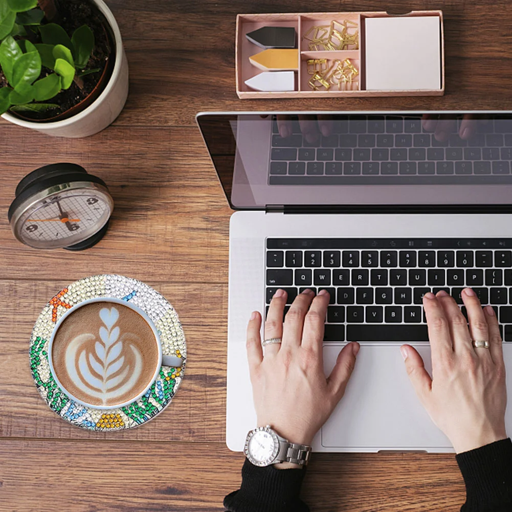 8pcs/set Sea Creatures DIY Diamond Painting Coaster Round Cup Cushion Home Decor