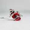Original design handmade silver snake heart pendant couple necklace