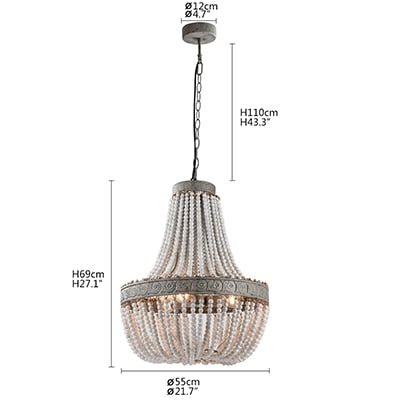 Retro Loft Vintage Rustic Round Wooden Beads Pendant Lamp E27 Led Hanging Lamp Decor Lights Modern For Living Room Hotel Kitchen