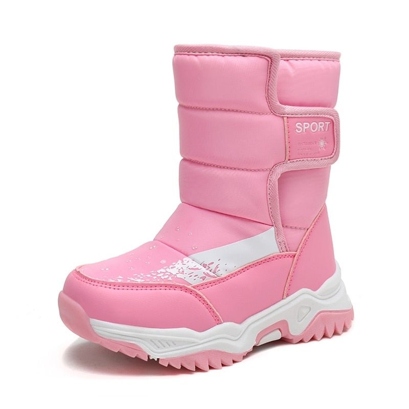 Kids Snow Boots Plush Warm Baby Toddler Boots Girls Shoes 26-38 Warm Fur Waterproof Antiskid Boys Ankle Boots Child Winter Shoes