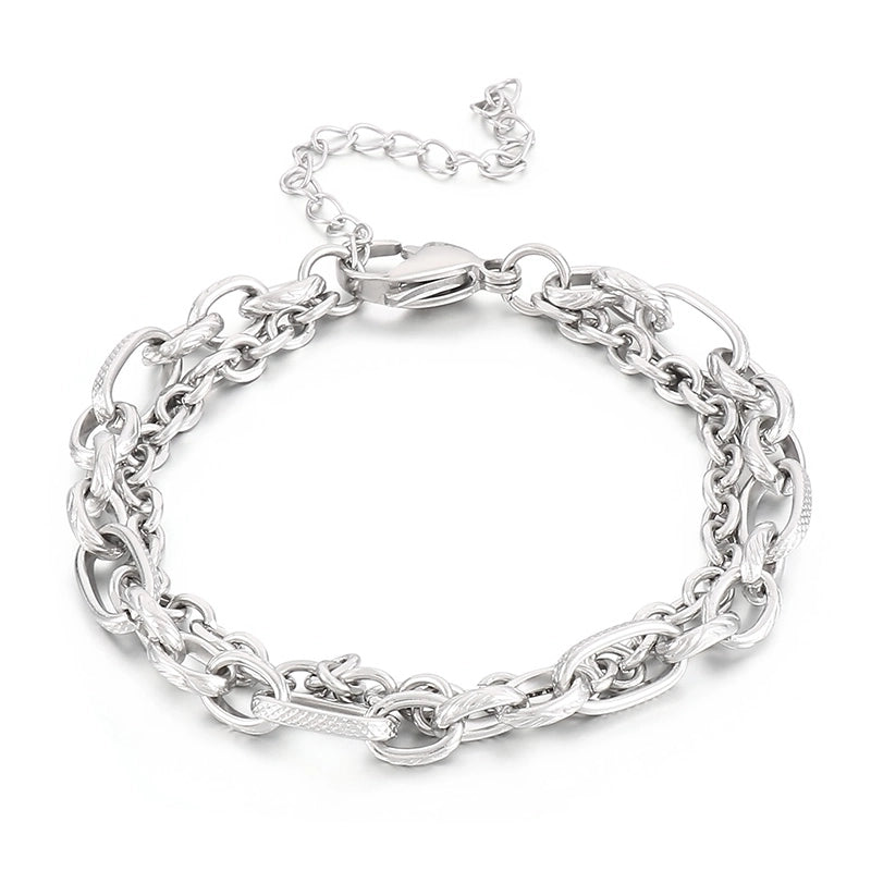 Hip-hop Solid Color Titanium Steel Men’s Bracelets