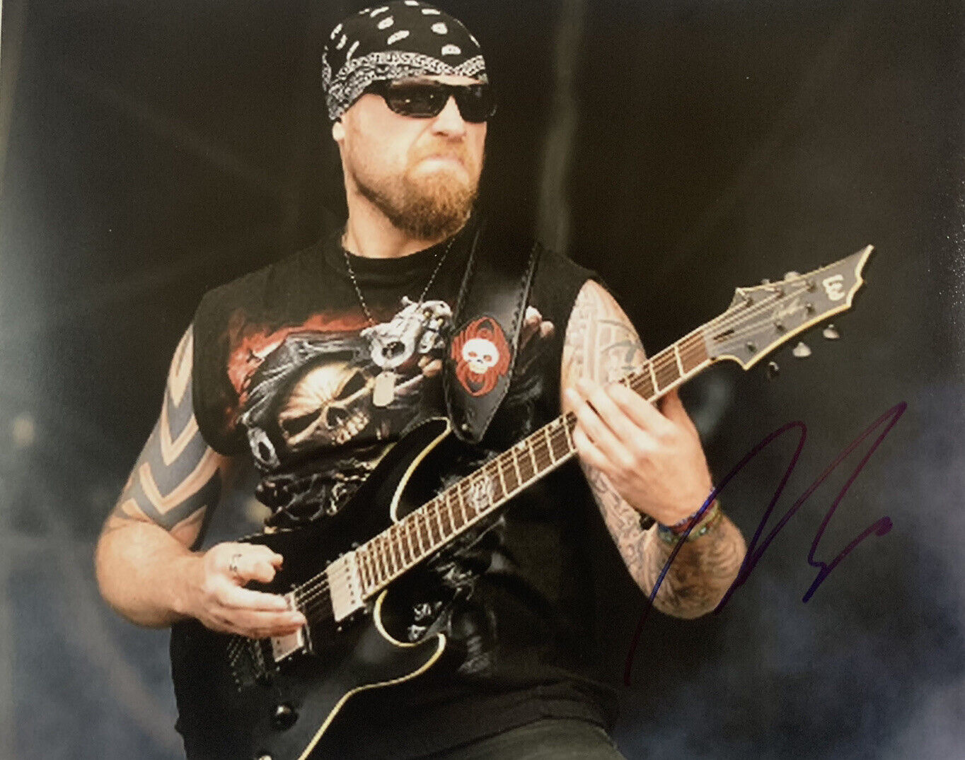 ANDY JAMES SIGNED 8x10 Photo Poster painting FIVE FINGER DEATH PUNCH GUITARIST AUTOGRAPH COA