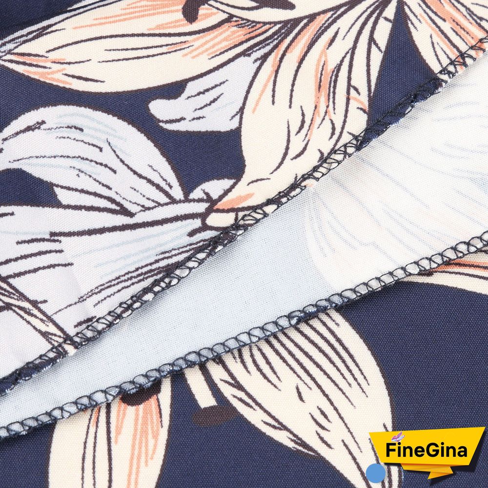 Light New V-neck Elegant Short-sleeved Printed Dress