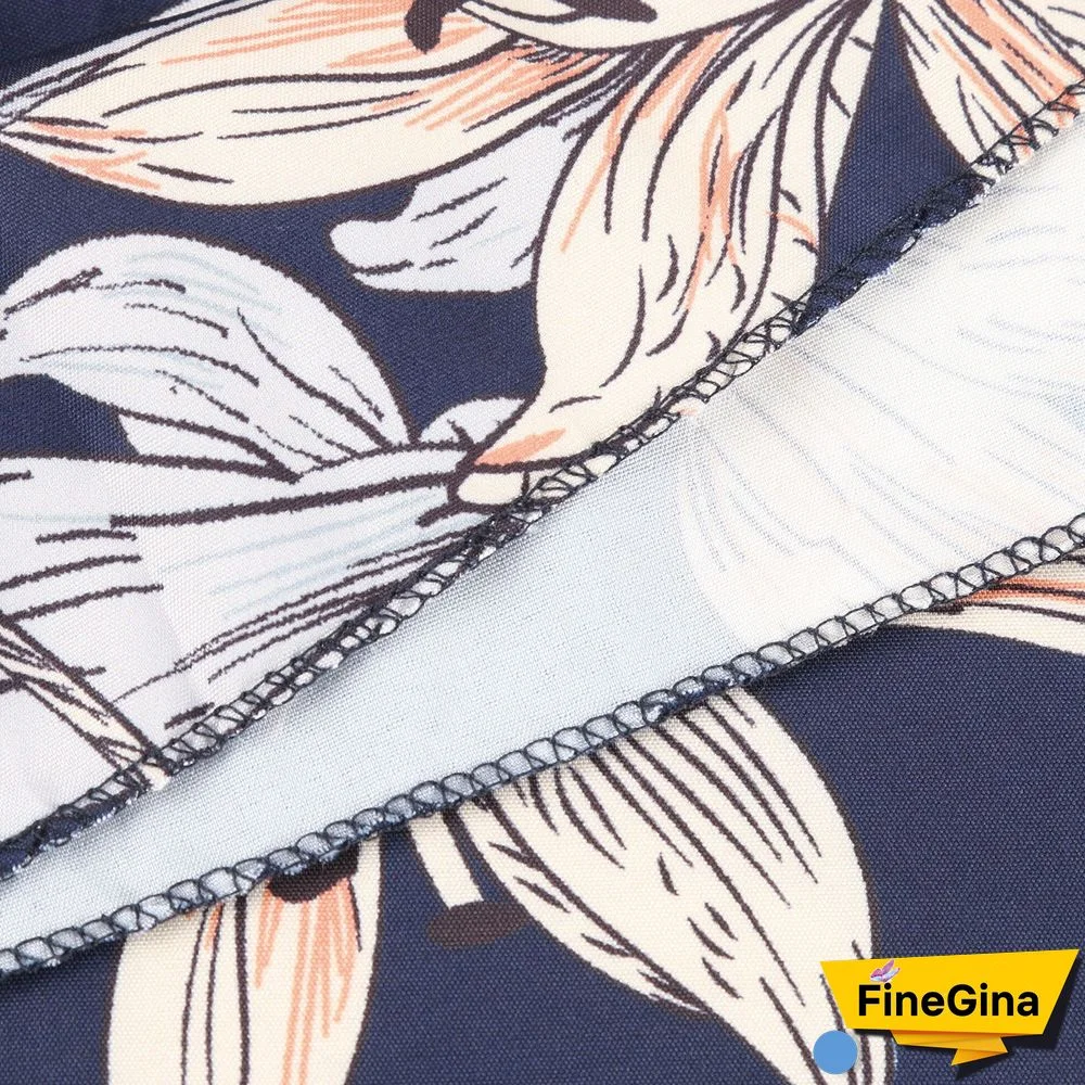 Light New V-neck Elegant Short-sleeved Printed Dress